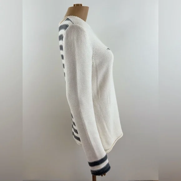 Liz Claiborne Long Sleeve Knit Pullover Sweater, Blue Star Design Women's Size M - Picture 5 of 16